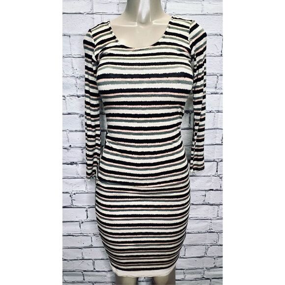 ANTHROPOLOGIE DOLAN Left Coast Prita Green Striped Scoopback Midi Dress - Picture 1 of 5